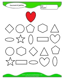 Geometrik Şekilleri Boya Çalışma Sayfaları